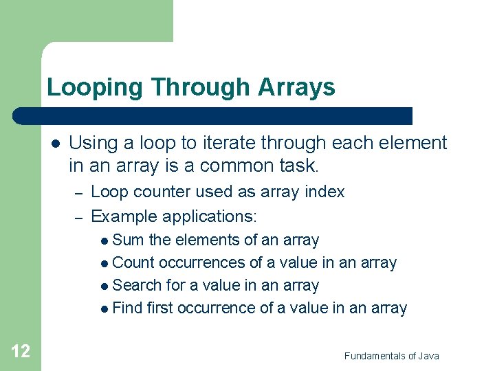 Looping Through Arrays l Using a loop to iterate through each element in an Looping Through Arrays l Using a loop to iterate through each element in an