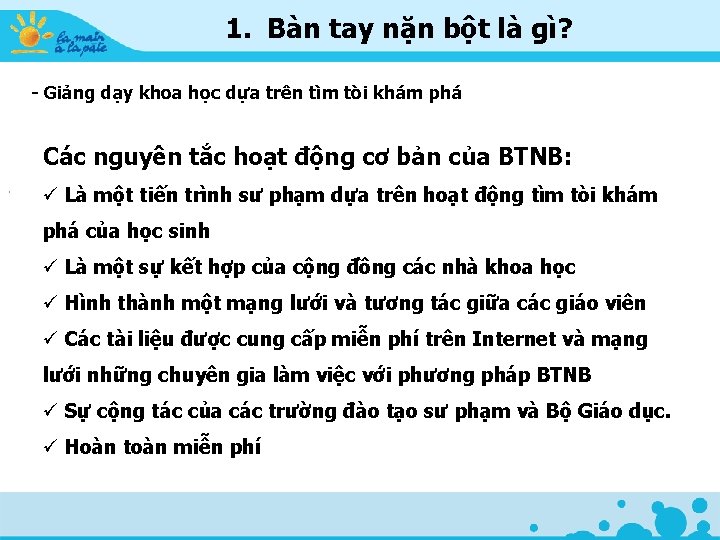 1. Bàn tay nặn bột là gì? - Giảng dạy khoa học dựa trên 1. Bàn tay nặn bột là gì? - Giảng dạy khoa học dựa trên
