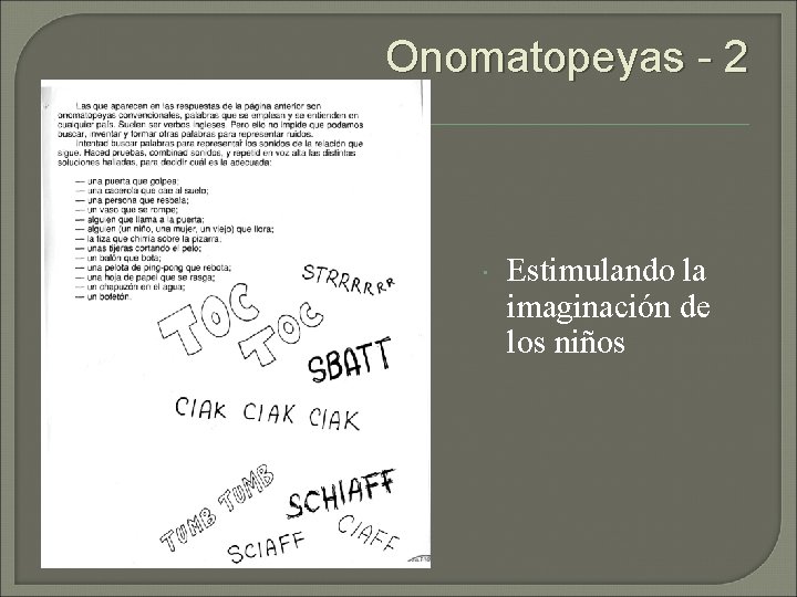 Onomatopeyas - 2 Estimulando la imaginación de los niños 