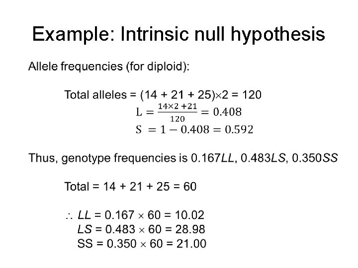 Example: Intrinsic null hypothesis 