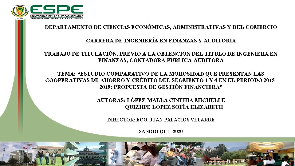 DEPARTAMENTO DE CIENCIAS ECONÓMICAS, ADMINISTRATIVAS Y DEL COMERCIO CARRERA DE INGENIERÍA EN FINANZAS Y