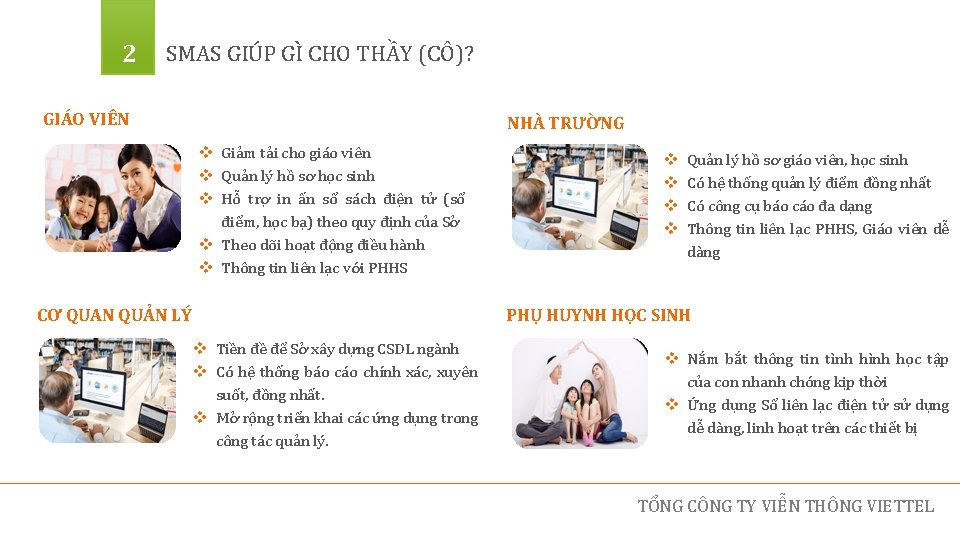 2 SMAS GIÚP GÌ CHO THẦY (CÔ)? GIÁO VIÊN NHÀ TRƯỜNG v Giảm tải