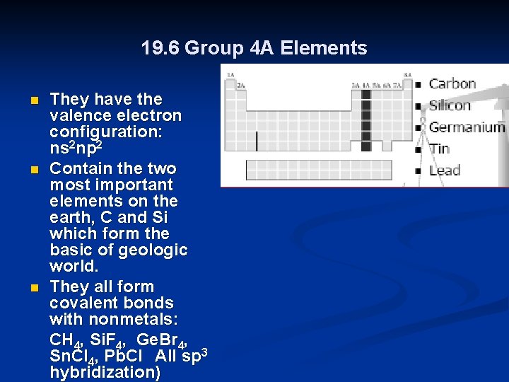 19. 6 Group 4 A Elements n n n They have the valence electron