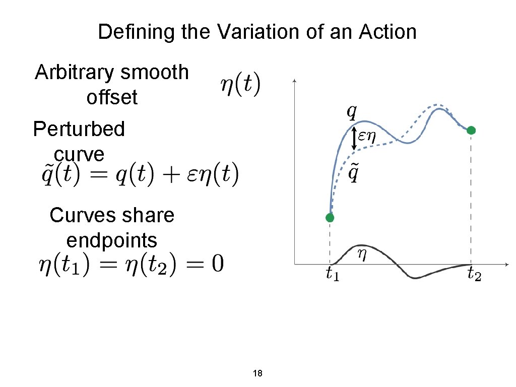 Defining the Variation of an Action Arbitrary smooth offset Perturbed curve Curves share endpoints