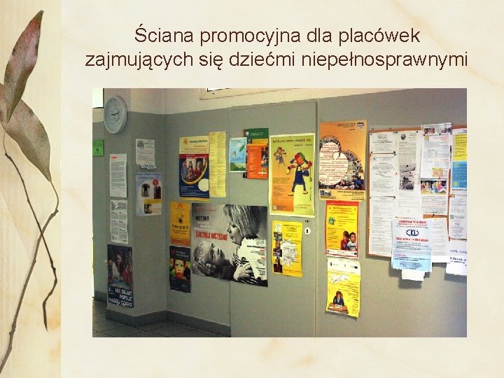 Ściana promocyjna dla placówek zajmujących się dziećmi niepełnosprawnymi 