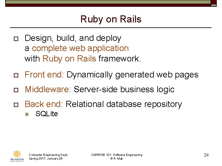 Ruby on Rails o Design, build, and deploy a complete web application with Ruby