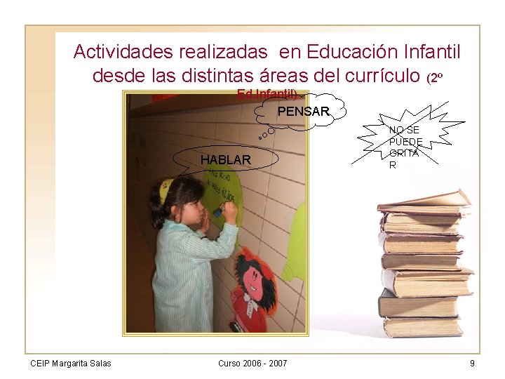 Actividades realizadas en Educación Infantil desde las distintas áreas del currículo (2º Ed. Infantil)