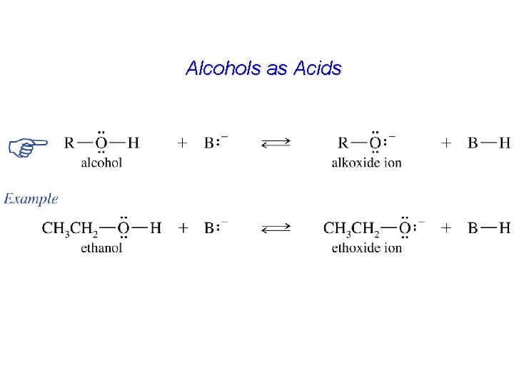 Alcohols as Acids 