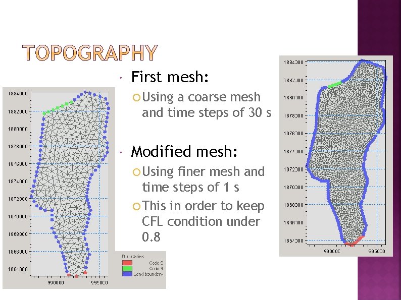  First mesh: Using a coarse mesh and time steps of 30 s Modified