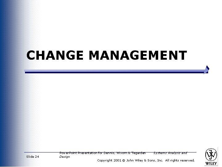 CHANGE MANAGEMENT Slide 24 Power. Point Presentation for Dennis, Wixom & Tegarden Systems Analysis