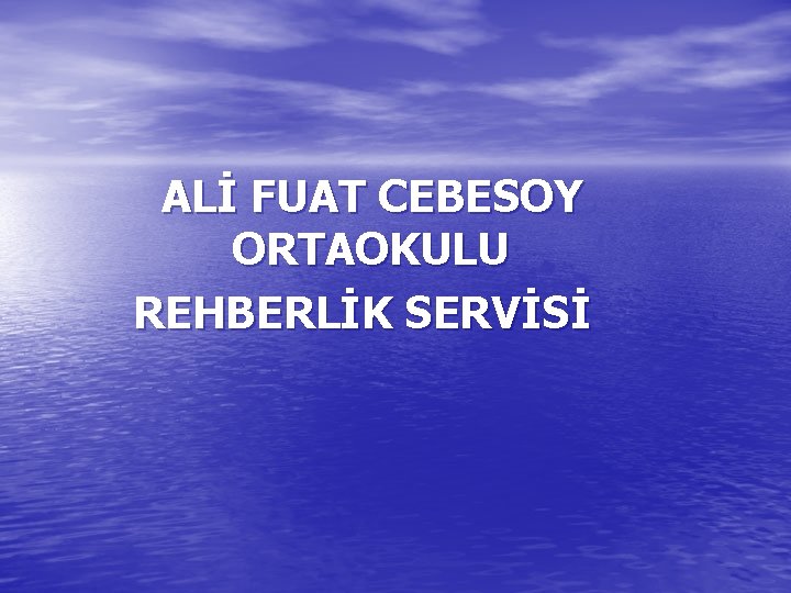  ALİ FUAT CEBESOY ORTAOKULU REHBERLİK SERVİSİ 