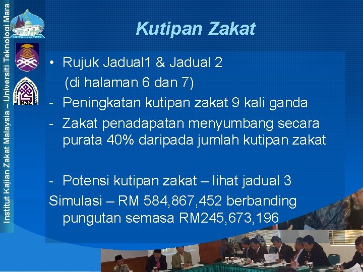 Institut Kajian Zakat Malaysia – Universiti Teknologi Mara Kutipan Zakat • Rujuk Jadual 1