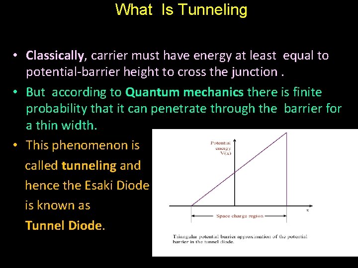 What Is Tunneling • Classically, carrier must have energy at least equal to potential-barrier
