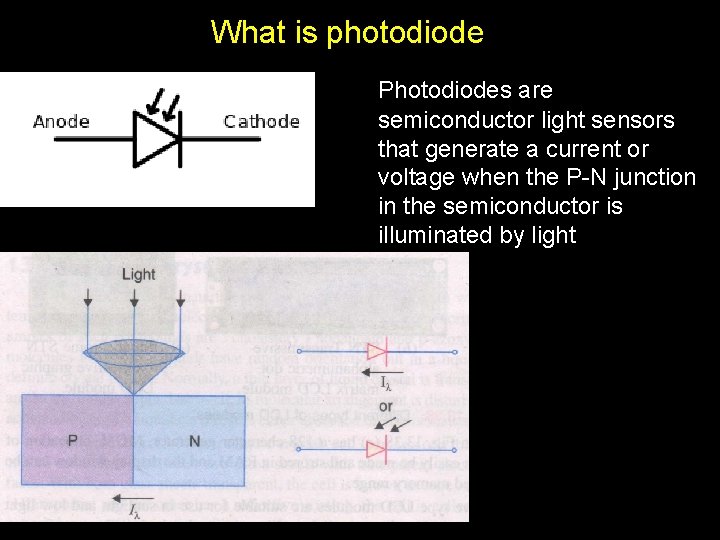 What is photodiode Photodiodes are semiconductor light sensors that generate a current or voltage