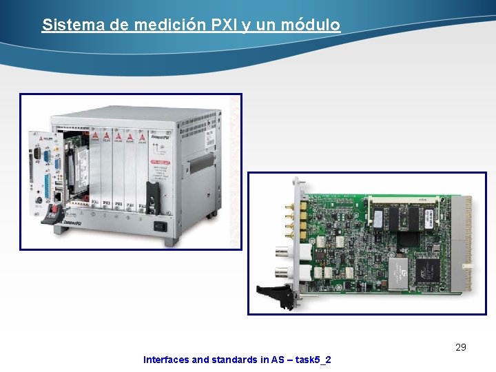 Sistema de medición PXI y un módulo 29 Interfaces and standards in AS –