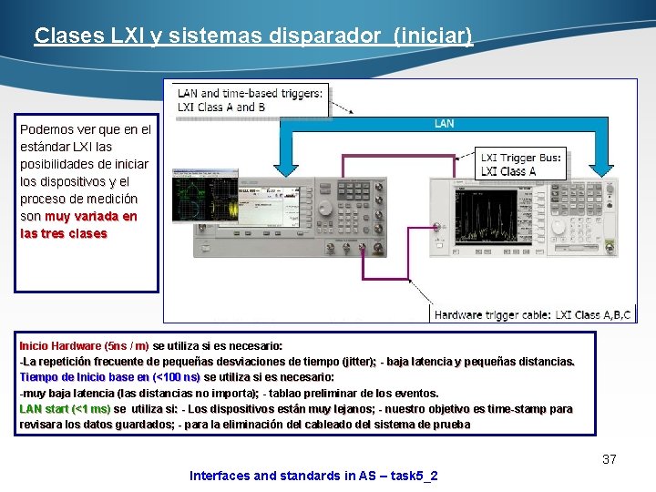 Clases LXI y sistemas disparador (iniciar) Podemos ver que en el estándar LXI las