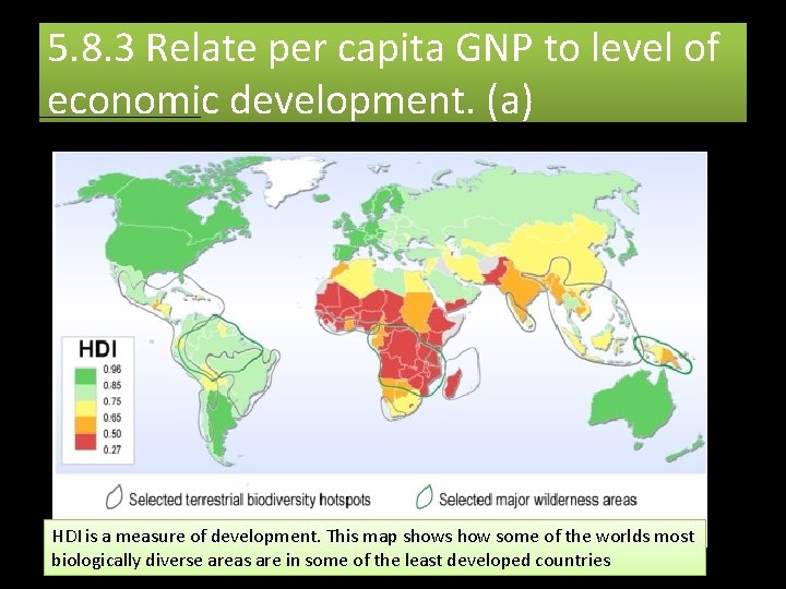 5. 8. 3 Relate per capita GNP to level of economic development. (a) HDI