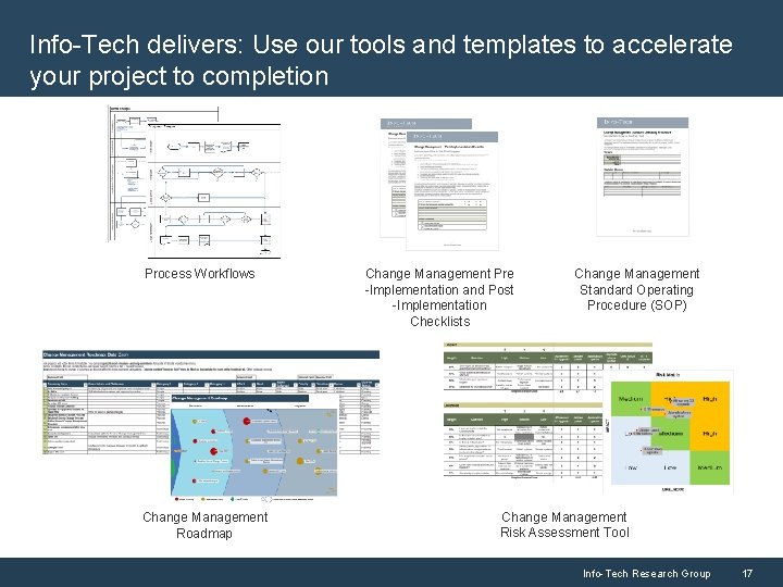 Info-Tech delivers: Use our tools and templates to accelerate your project to completion Process