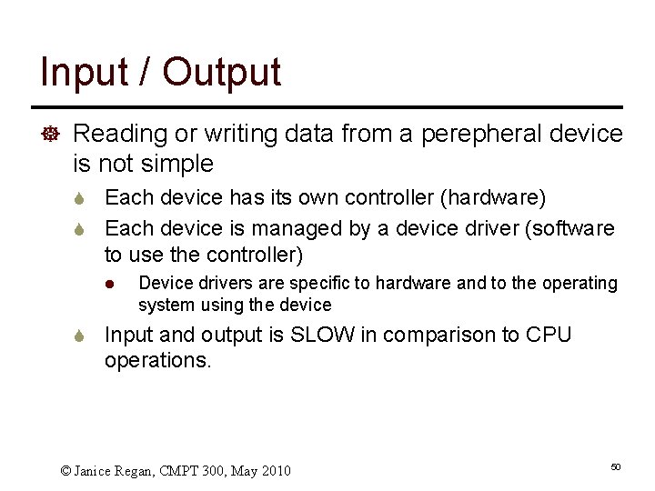 Input / Output ] Reading or writing data from a perepheral device is not
