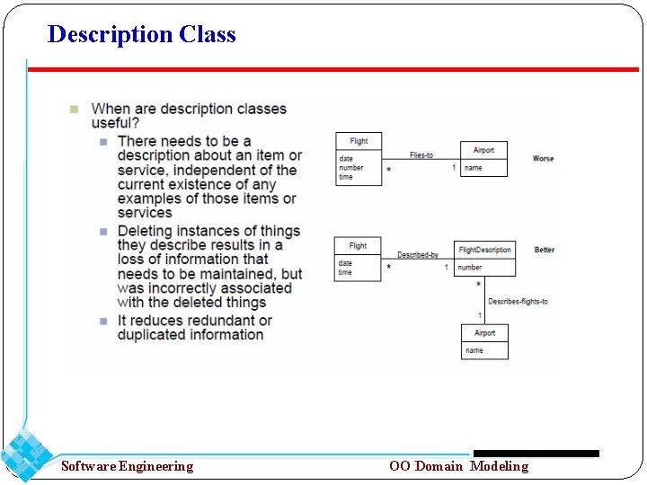 Description Class Software Engineering OO Domain Modeling 