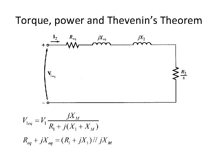 Torque, power and Thevenin’s Theorem 