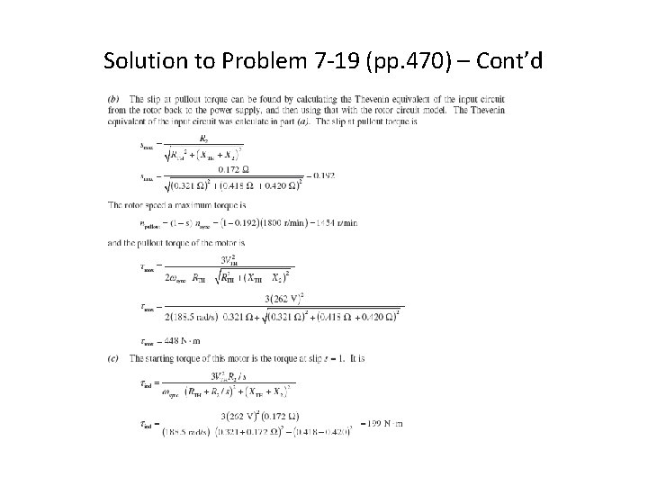 Solution to Problem 7 -19 (pp. 470) – Cont’d 
