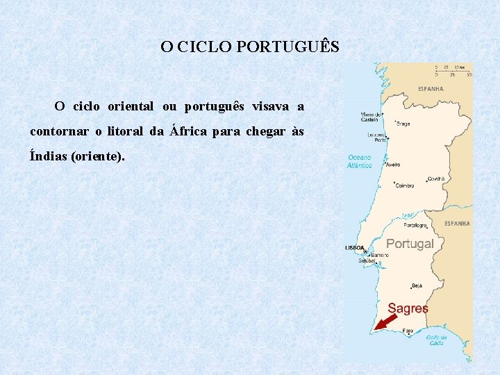 O CICLO PORTUGUÊS O ciclo oriental ou português visava a contornar o litoral da