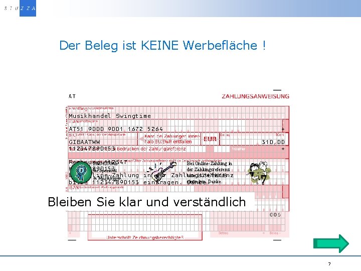 Vortragstitel/Projekt Druckerei Name FN 12345 Der Beleg ist KEINE Werbefläche ! Musikhandel Swingtime AT