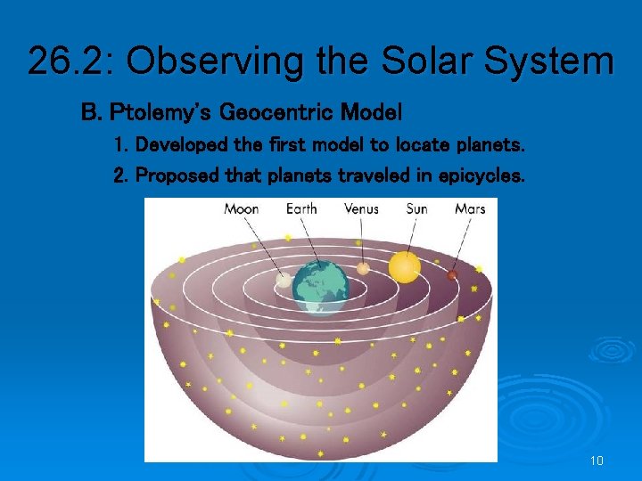 26. 2: Observing the Solar System B. Ptolemy's Geocentric Model 1. Developed the first