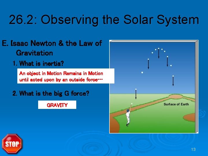 26. 2: Observing the Solar System E. Isaac Newton & the Law of Gravitation