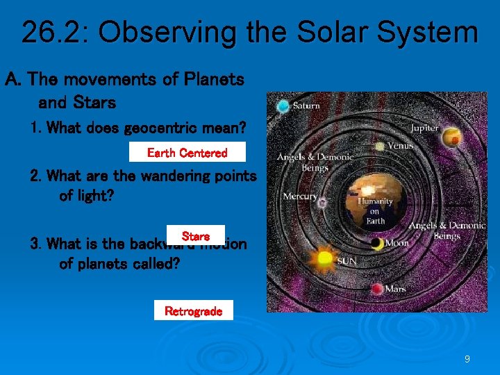 26. 2: Observing the Solar System A. The movements of Planets and Stars 1.