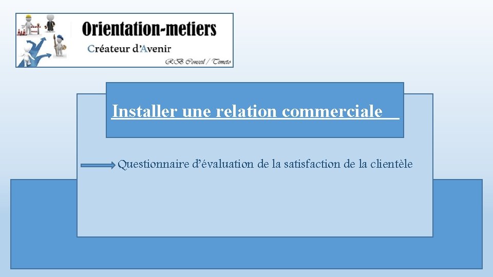 Installer une relation commerciale Questionnaire d’évaluation de la satisfaction de la clientèle 