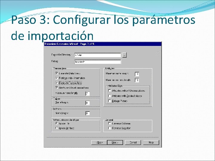 Paso 3: Configurar los parámetros de importación 