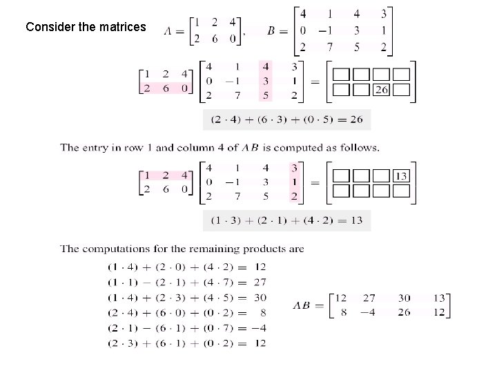 Consider the matrices 