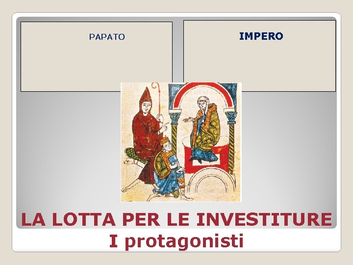 PAPATO IMPERO LA LOTTA PER LE INVESTITURE I protagonisti 