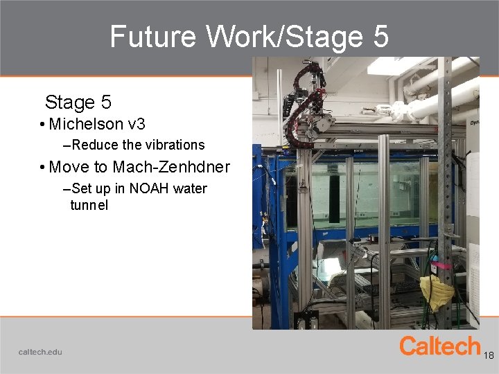 Future Work/Stage 5 • Michelson v 3 –Reduce the vibrations • Move to Mach-Zenhdner
