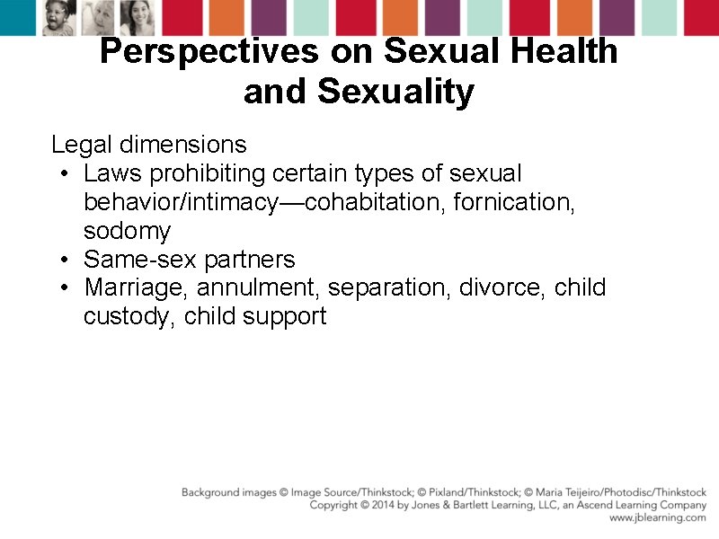 Perspectives on Sexual Health and Sexuality Legal dimensions • Laws prohibiting certain types of