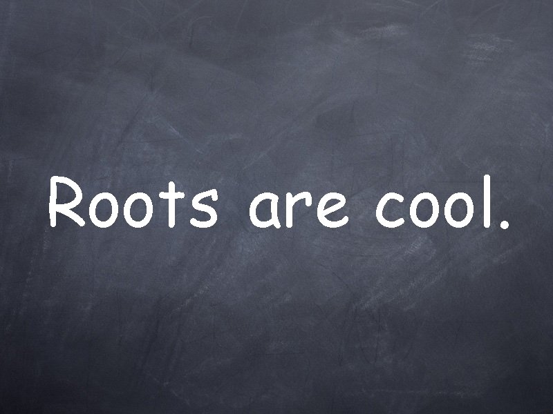 Roots are cool. 