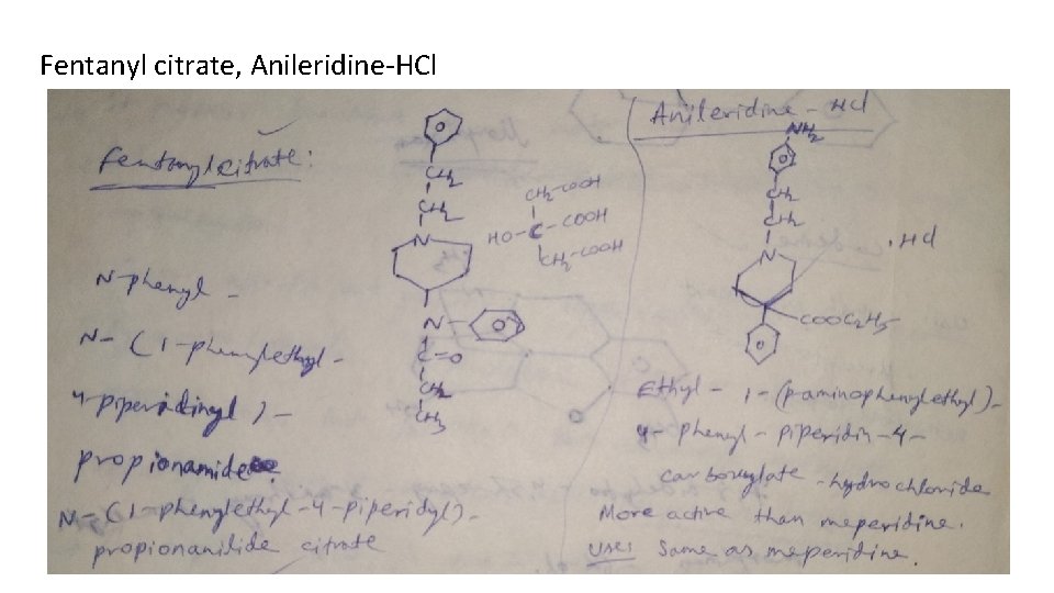 Fentanyl citrate, Anileridine-HCl 