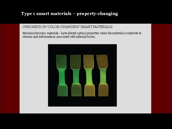 Smart Materials for Architecture and Design Professions Distinguishing
