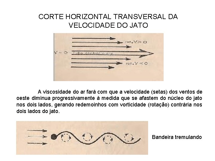 CORTE HORIZONTAL TRANSVERSAL DA VELOCIDADE DO JATO A viscosidade do ar fará com que