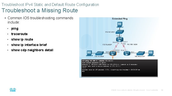 Troubleshoot IPv 4 Static and Default Route Configuration Troubleshoot a Missing Route § Common