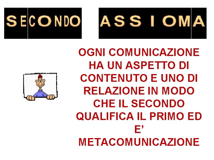 OGNI COMUNICAZIONE HA UN ASPETTO DI CONTENUTO E UNO DI RELAZIONE IN MODO CHE