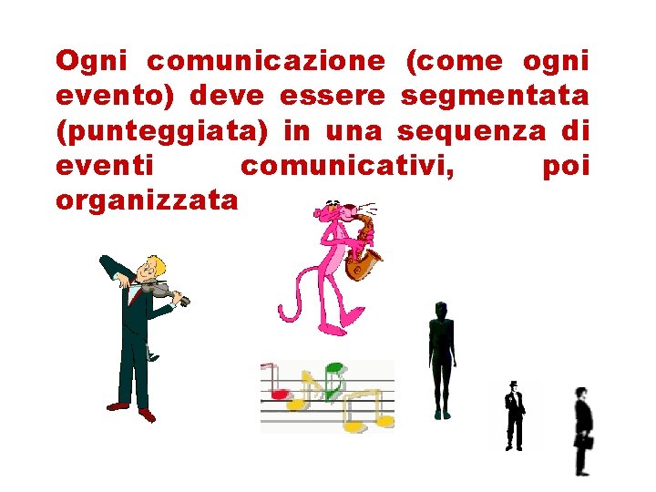 Ogni comunicazione (come ogni evento) deve essere segmentata (punteggiata) in una sequenza di eventi