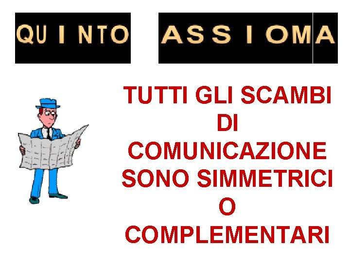 TUTTI GLI SCAMBI DI COMUNICAZIONE SONO SIMMETRICI O COMPLEMENTARI 