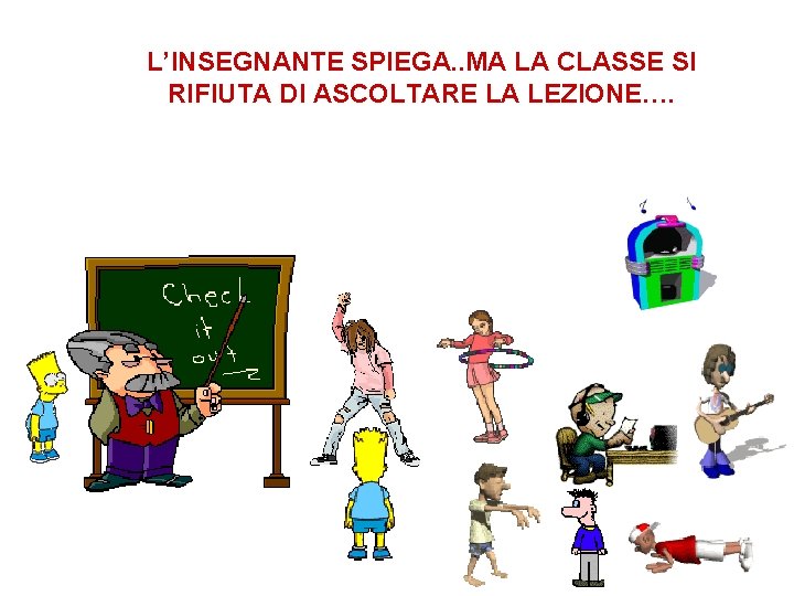 L’INSEGNANTE SPIEGA. . MA LA CLASSE SI RIFIUTA DI ASCOLTARE LA LEZIONE…. 