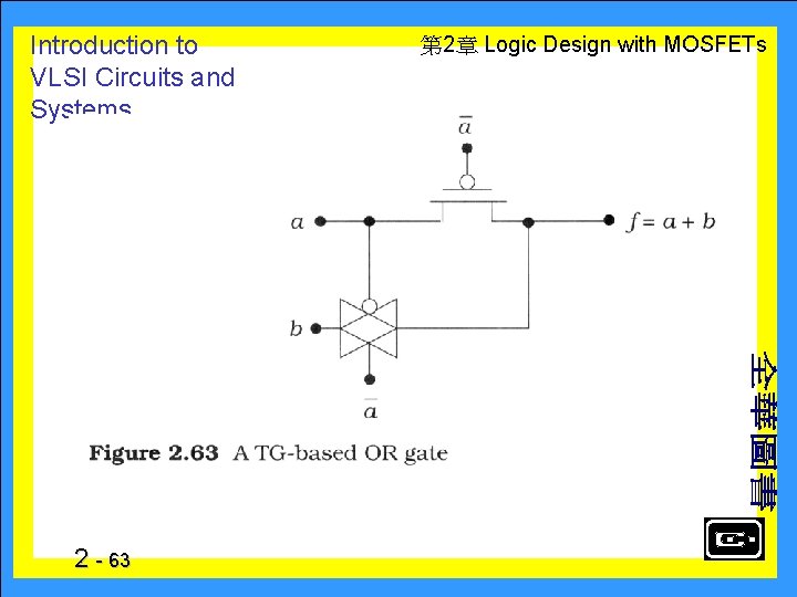 Introduction to VLSI Circuits and Systems 2 - 63 　 第 2章 Logic Design