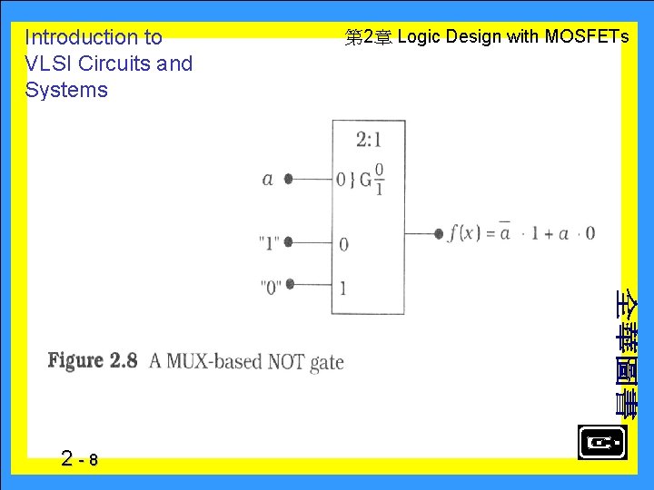 Introduction to VLSI Circuits and Systems 2 -8　 第 2章 Logic Design with MOSFETs