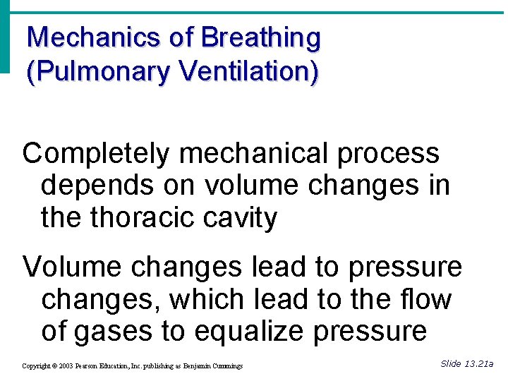 Mechanics of Breathing (Pulmonary Ventilation) Completely mechanical process depends on volume changes in the