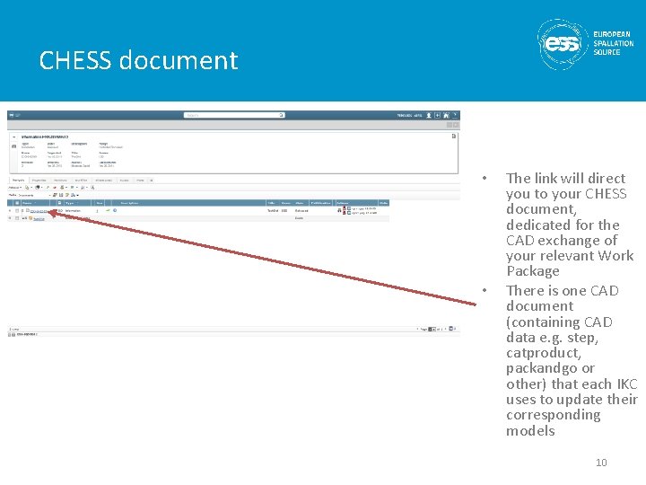 CHESS document • • The link will direct you to your CHESS document, dedicated
